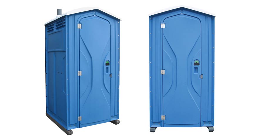 Long-term porta potty units on site in Akron, Ohio